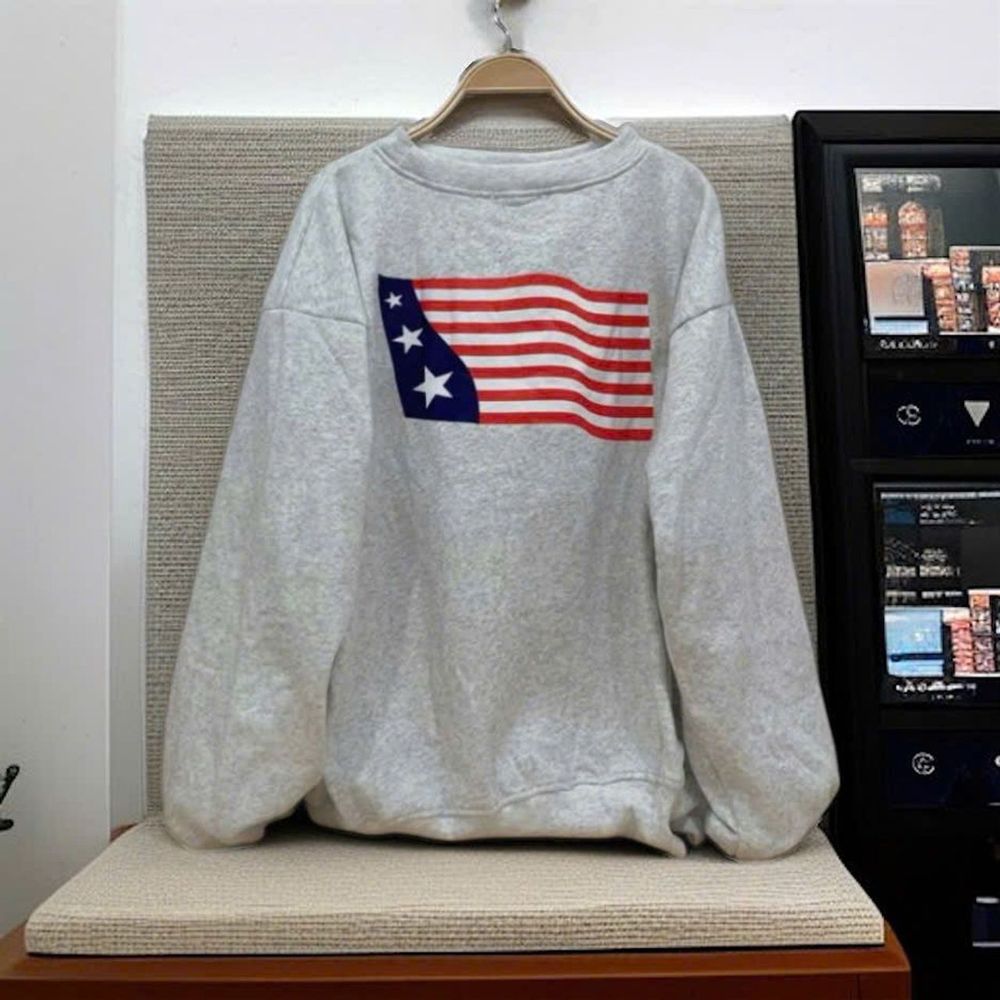 Áo sweater nam nữ in cờ mỹ