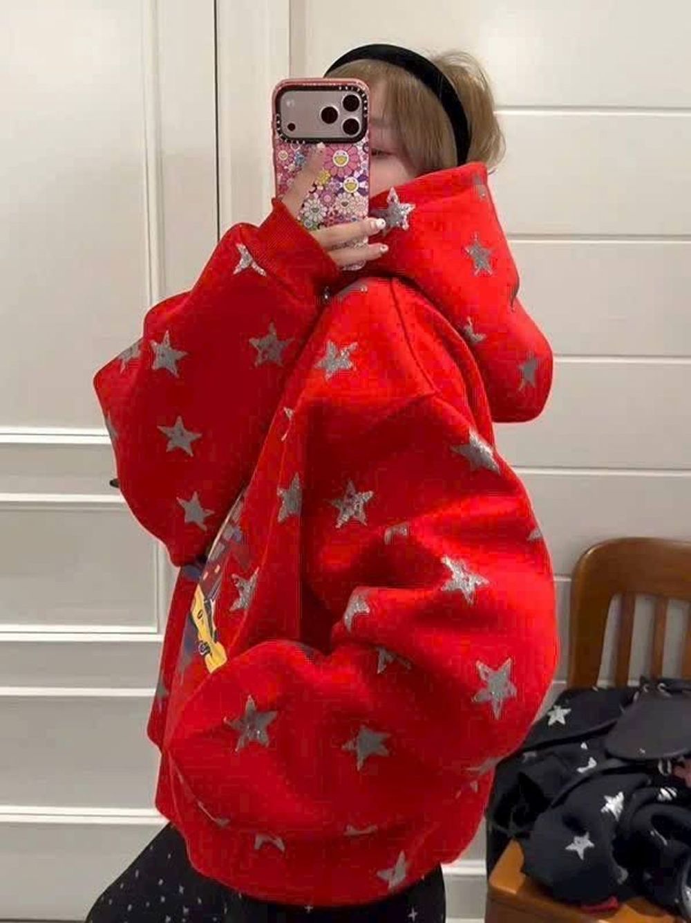 Áo hoodie in sao toàn thân mới về đón tết