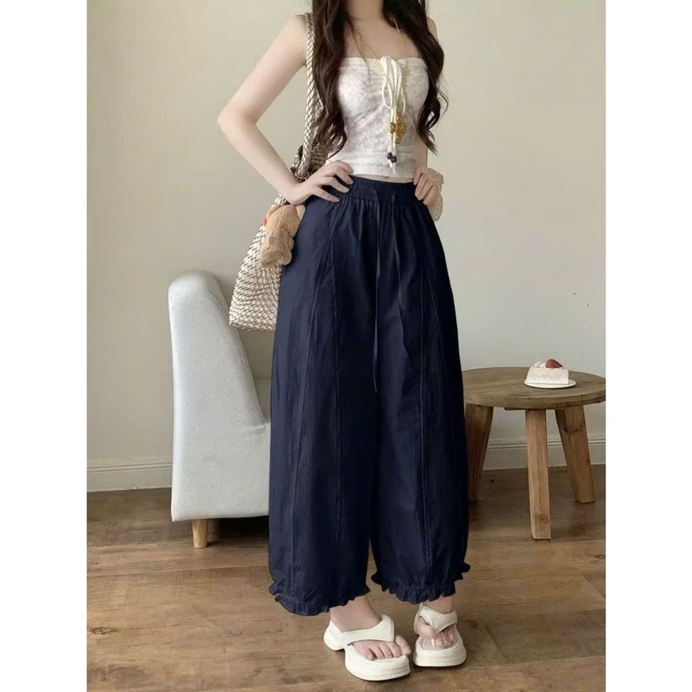 QUẦN BAGGY NỮ LAI BÈO CHẤT DÙ NHĂN CO GIẢN MỀM MỊN MÃ 010