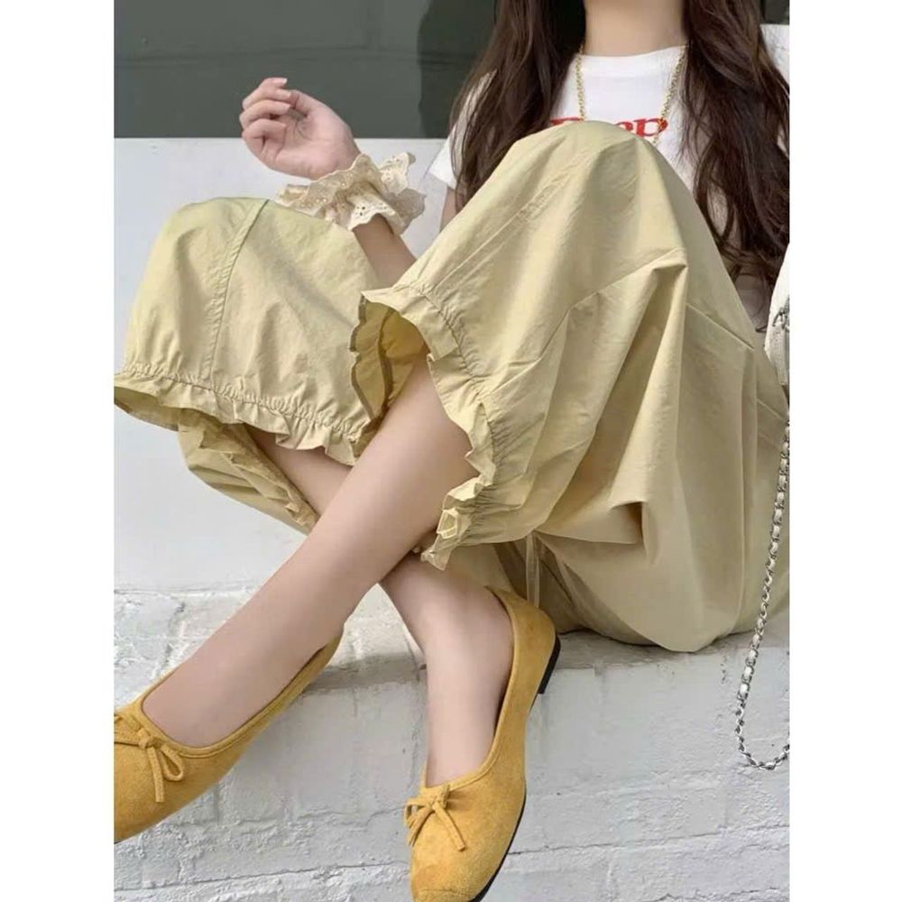 QUẦN BAGGY NỮ LAI BÈO CHẤT DÙ NHĂN CO GIẢN MỀM MỊN MÃ 010