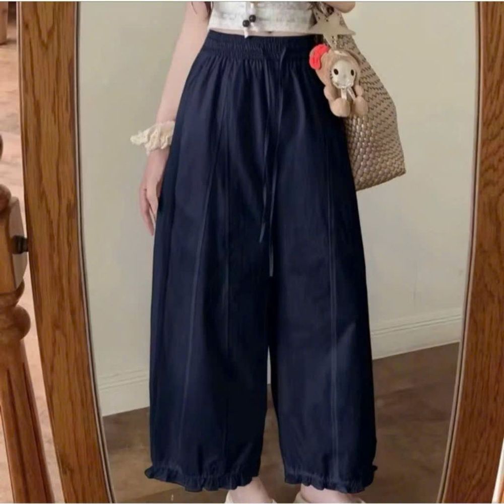 QUẦN BAGGY NỮ LAI BÈO CHẤT DÙ NHĂN CO GIẢN MỀM MỊN MÃ 010