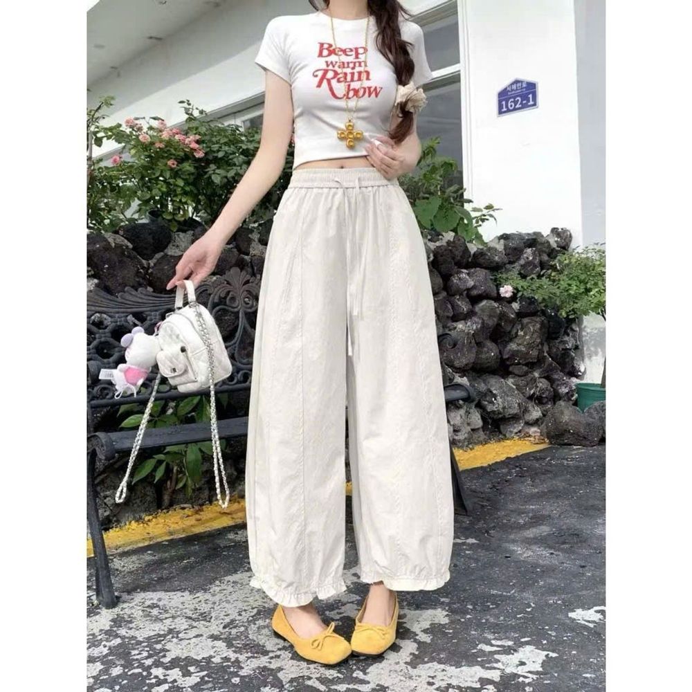 QUẦN BAGGY NỮ LAI BÈO CHẤT DÙ NHĂN CO GIẢN MỀM MỊN MÃ 010