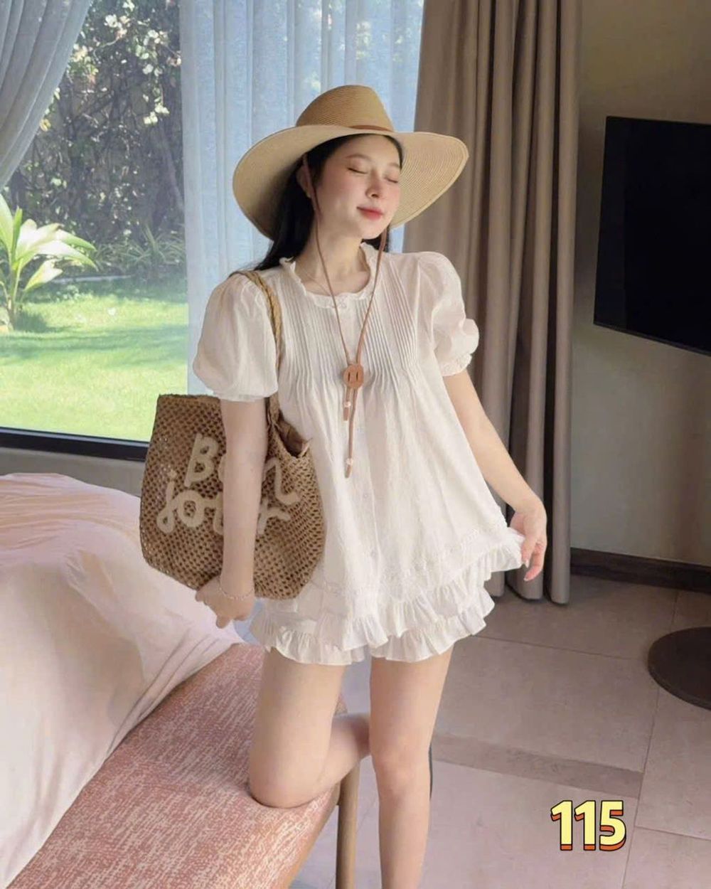 Set Váy Nữ Cộc Tay Babydoll Dễ Thương Chất Cotton Hàn Mềm Mát #115