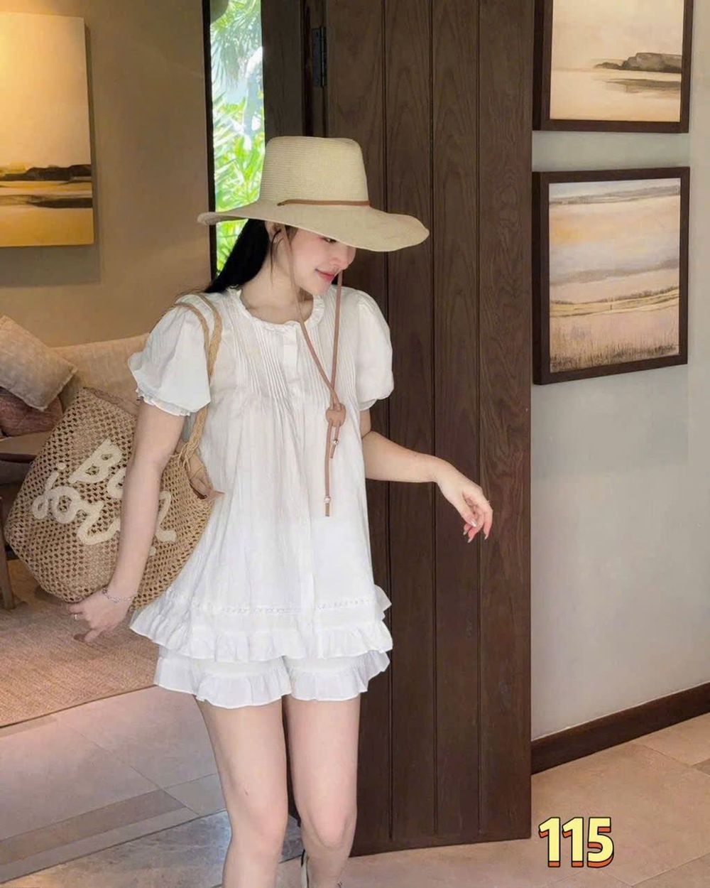 Set Váy Nữ Cộc Tay Babydoll Dễ Thương Chất Cotton Hàn Mềm Mát #115
