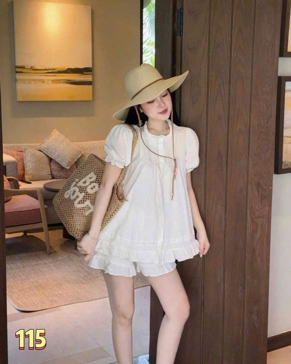 Set Váy Nữ Cộc Tay Babydoll Dễ Thương Chất Cotton Hàn Mềm Mát #115