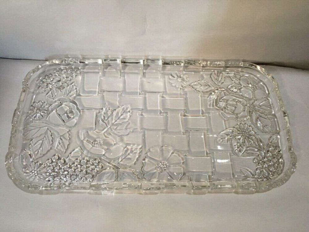 Khay Thủy Tinh Chữ Nhật Trắng Có Tay Cầm Rẻ (THÙNG 16C)