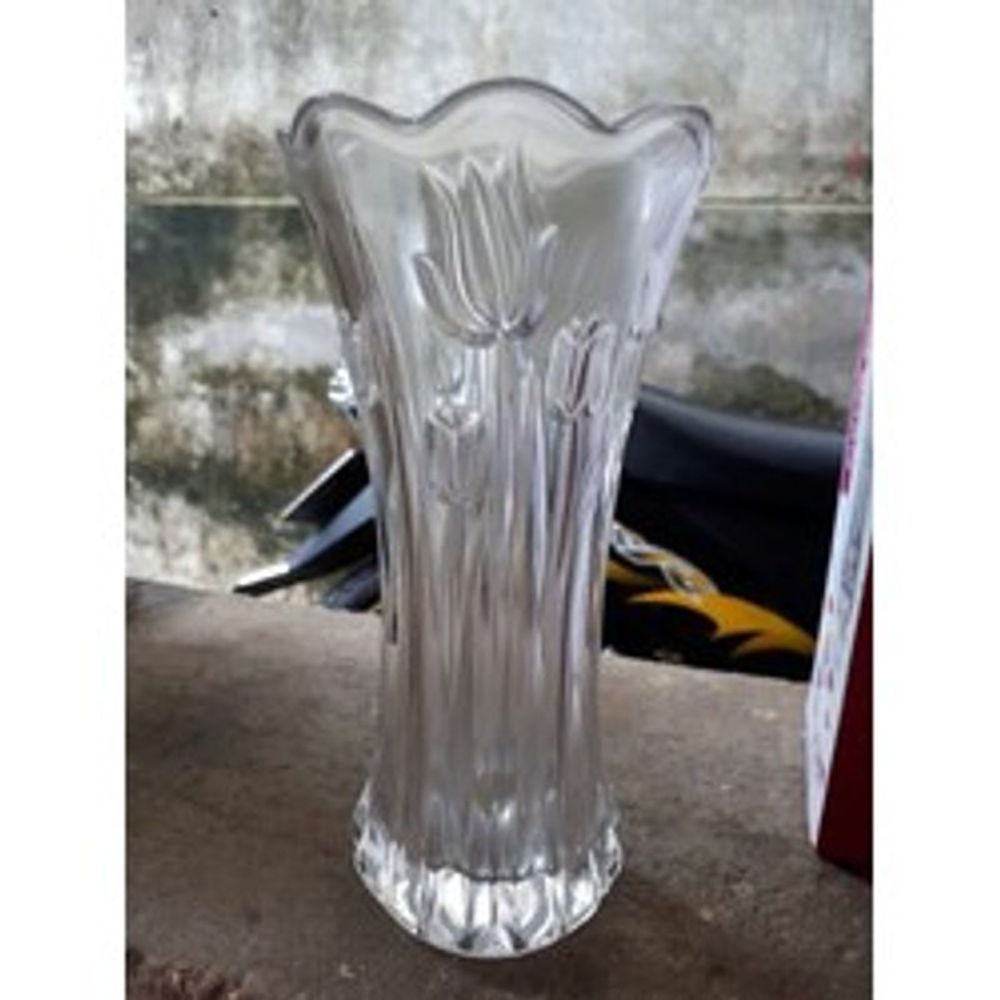 Lọ Hoa Thủy Tinh Trắng Loe 35cm (THÙNG 6C)