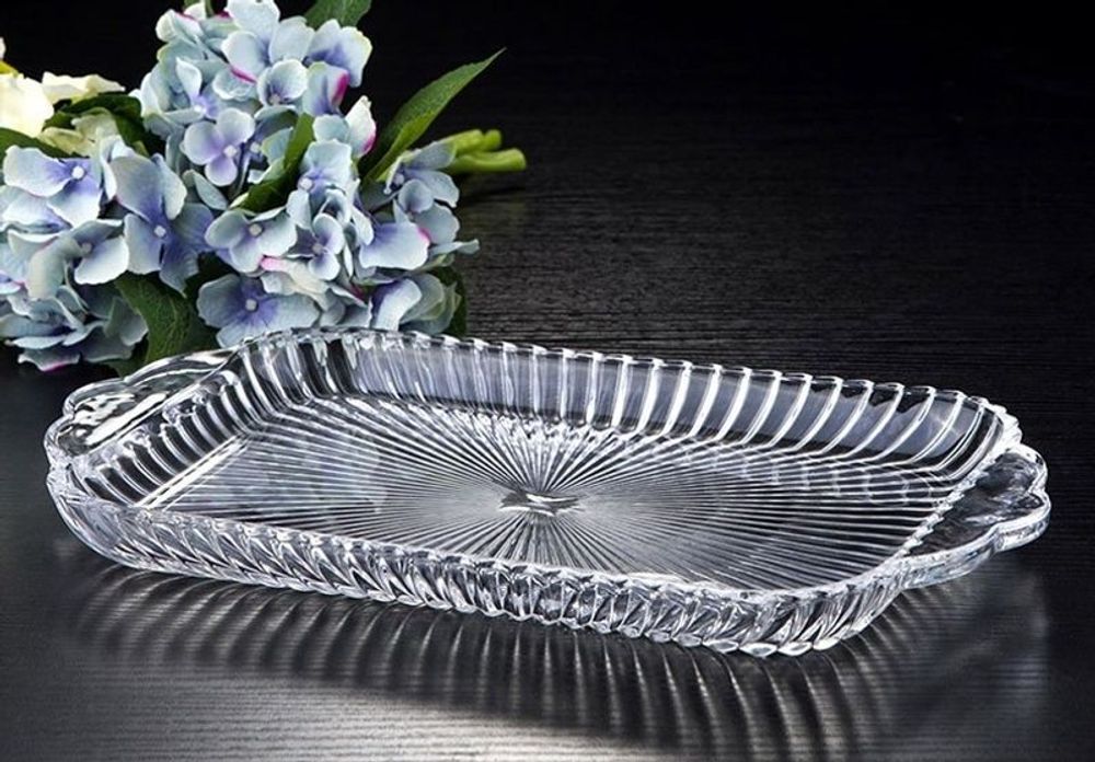 Khay Thủy Tinh Chữ Nhật Trắng Có Tay Cầm Rẻ (THÙNG 16C)