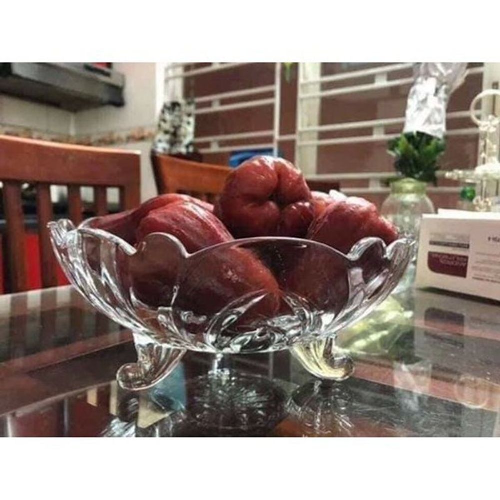 Đĩa Bát Thủy Tinh 3 Chân Trắng (THUNG 16C)