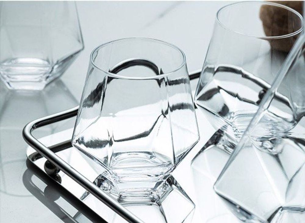 Bộ 6 Ly Cốc Thủy Tinh Lùn Góc Trắng