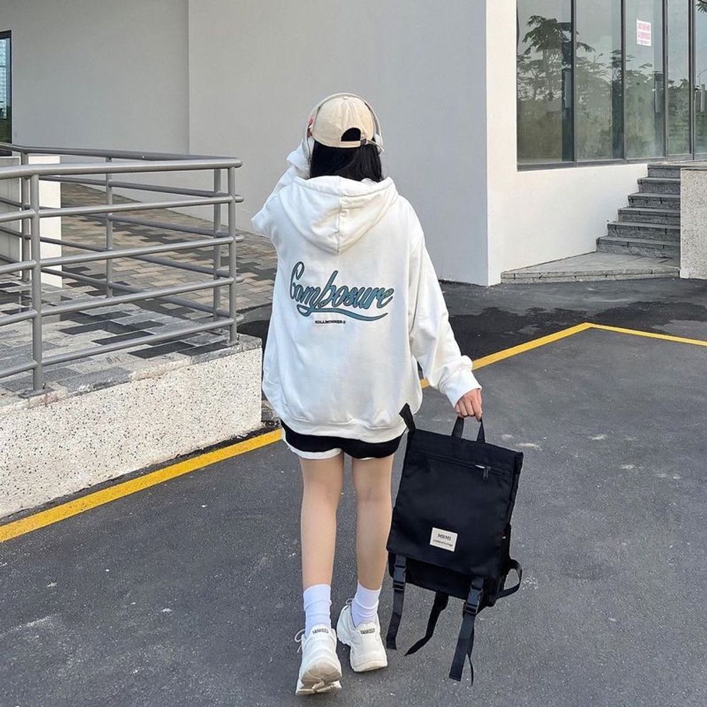 Áo Khoác In Combosure Dáng Rộng Nữ Meeny- Hoodie Fom Rộng Tay Bồng Mũ 2 Lớp In Chữ Dày Dặn Dáng Hàn Quốc