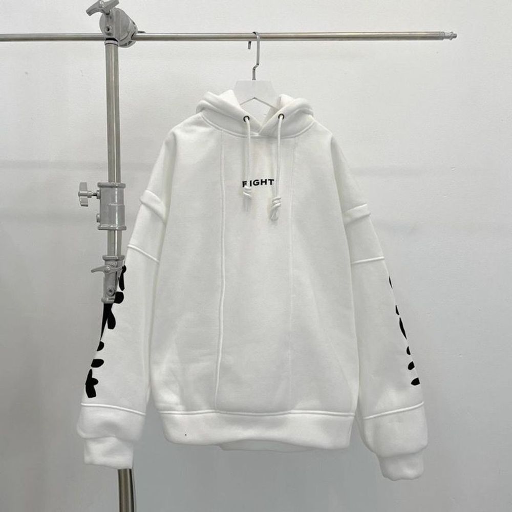 ￼Áo Hoodie Nỉ Lót Bông Tay Nối EIGHT Form Rộng Unisex.