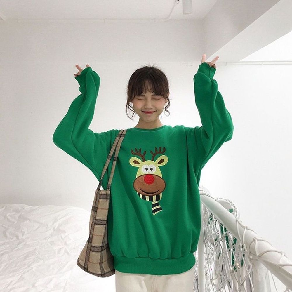 ÁO SWEATER NOEL NỈ THỤNG PHỐI VẠT CỰC XINH ÁO SWEATER GIÁNG SINH Tuần Lộc Cây Thông Người Tuyết