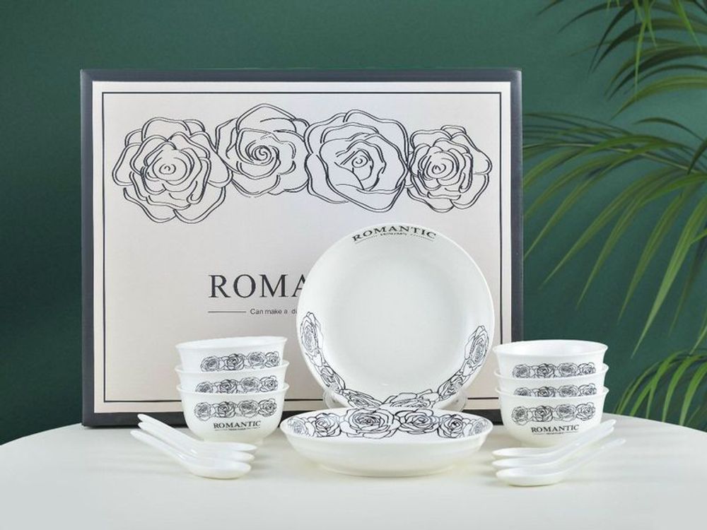 Bộ Bát 14 Món Hoa Các Mẫu (THÙNG 16B)