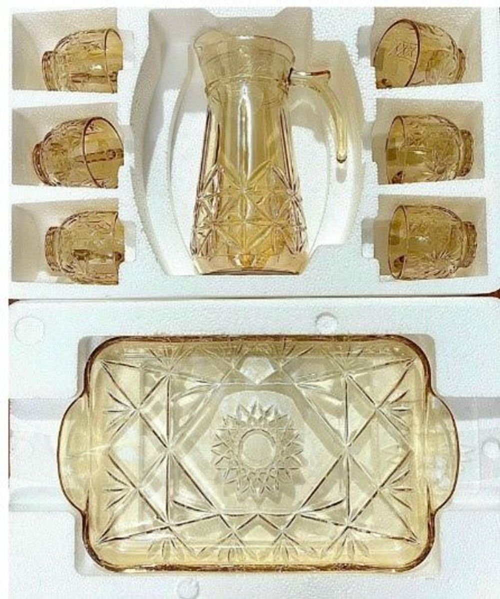 Bộ Bình 6 Cốc Kèm Khay Vàng (THÙNG 8B)