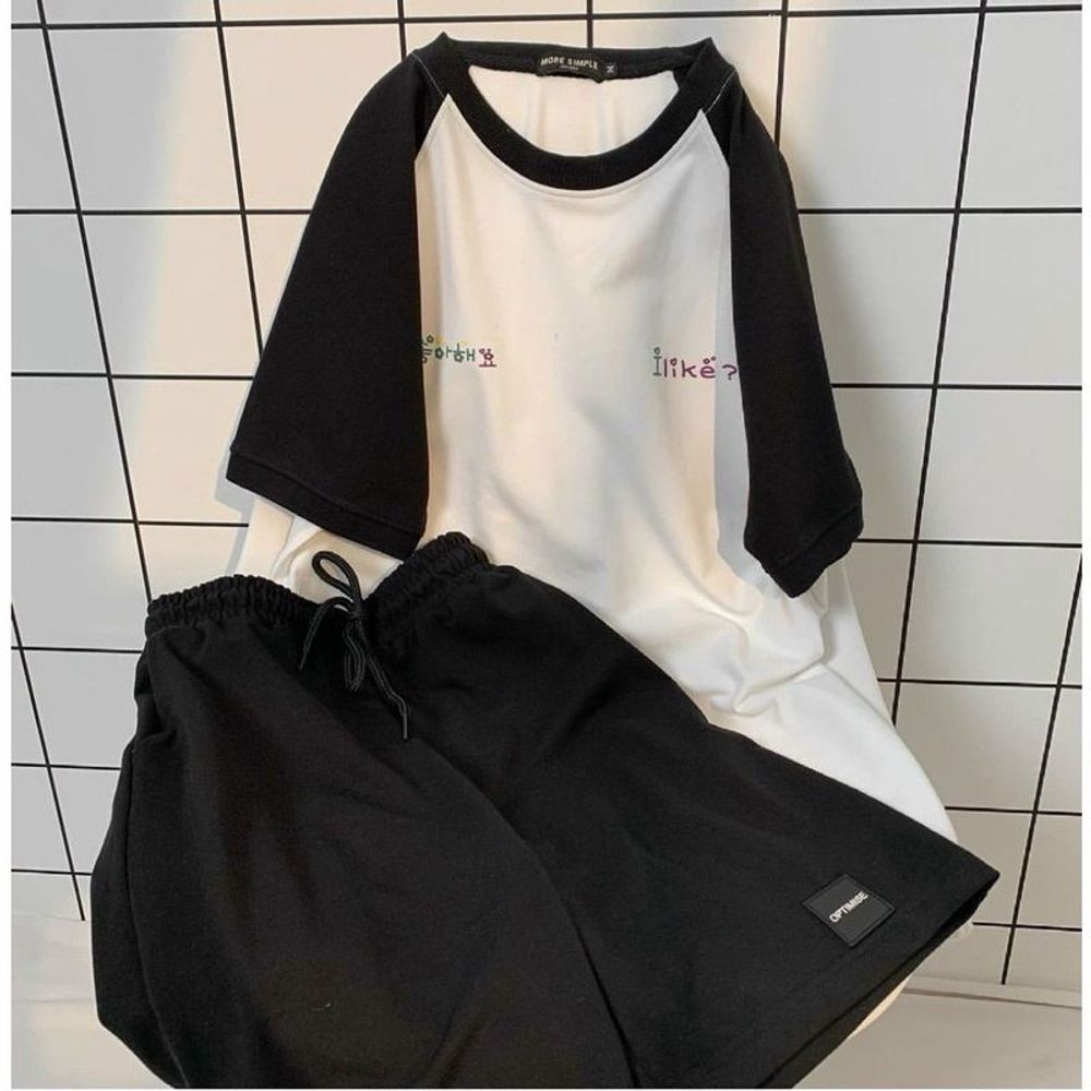 Đồ bộ in I Like kiểu raglan chất thun conton, freesize dưới 70kg