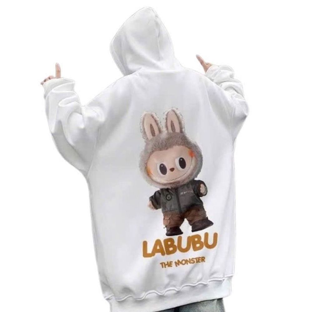 Áo Hoodie in LABUBU hình in chắc chắn , , bao giặt thoải mái,mềm mịn.