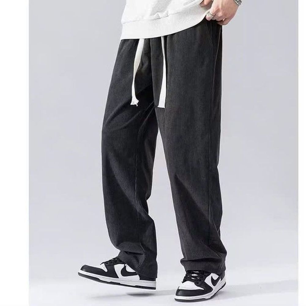 Quần nhung ống rộng có túi sau thời trang phong cách