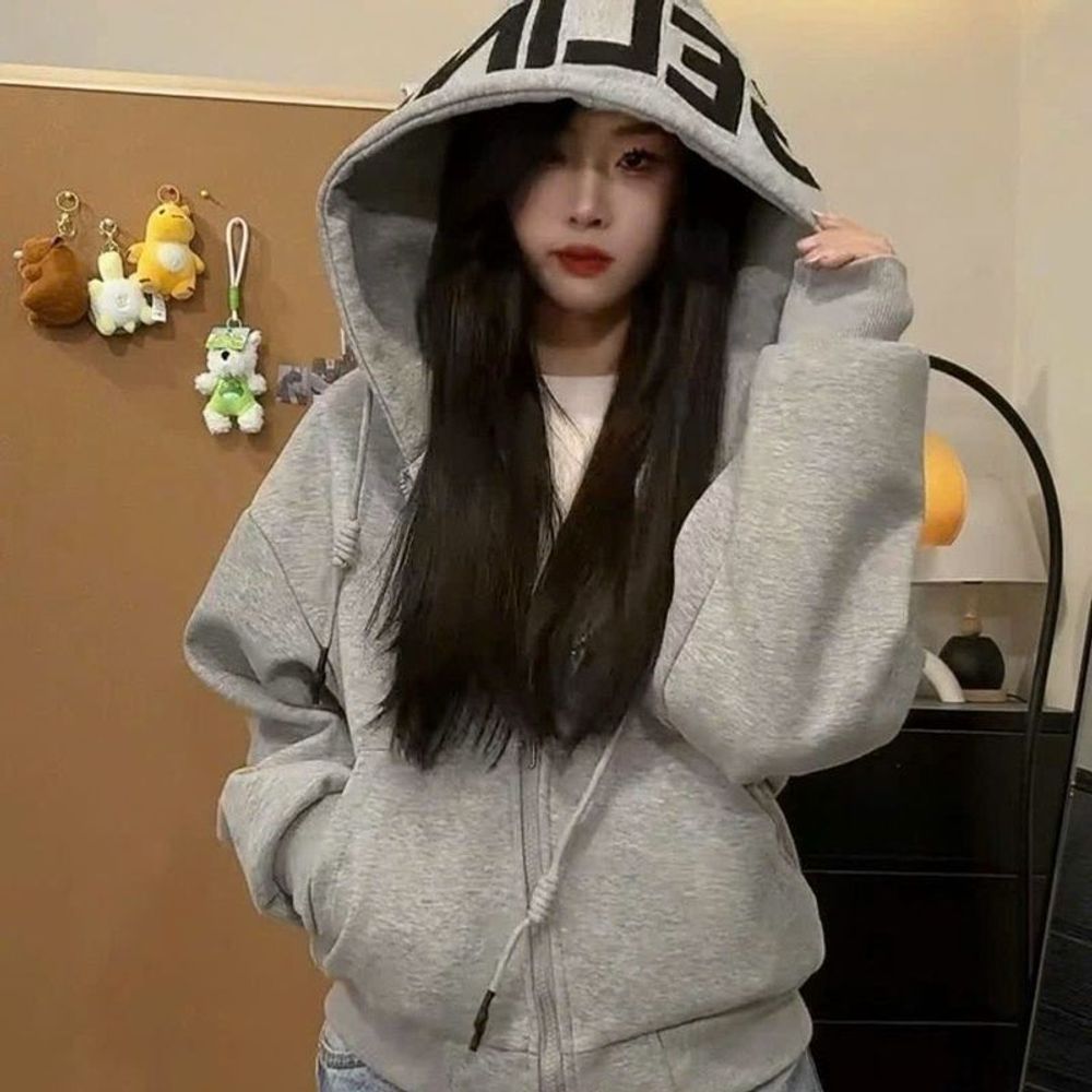 Áo khoác nón rộng thêu GETINE chất nỉ XK dày dặn form Boxy freesize dưới 65kg