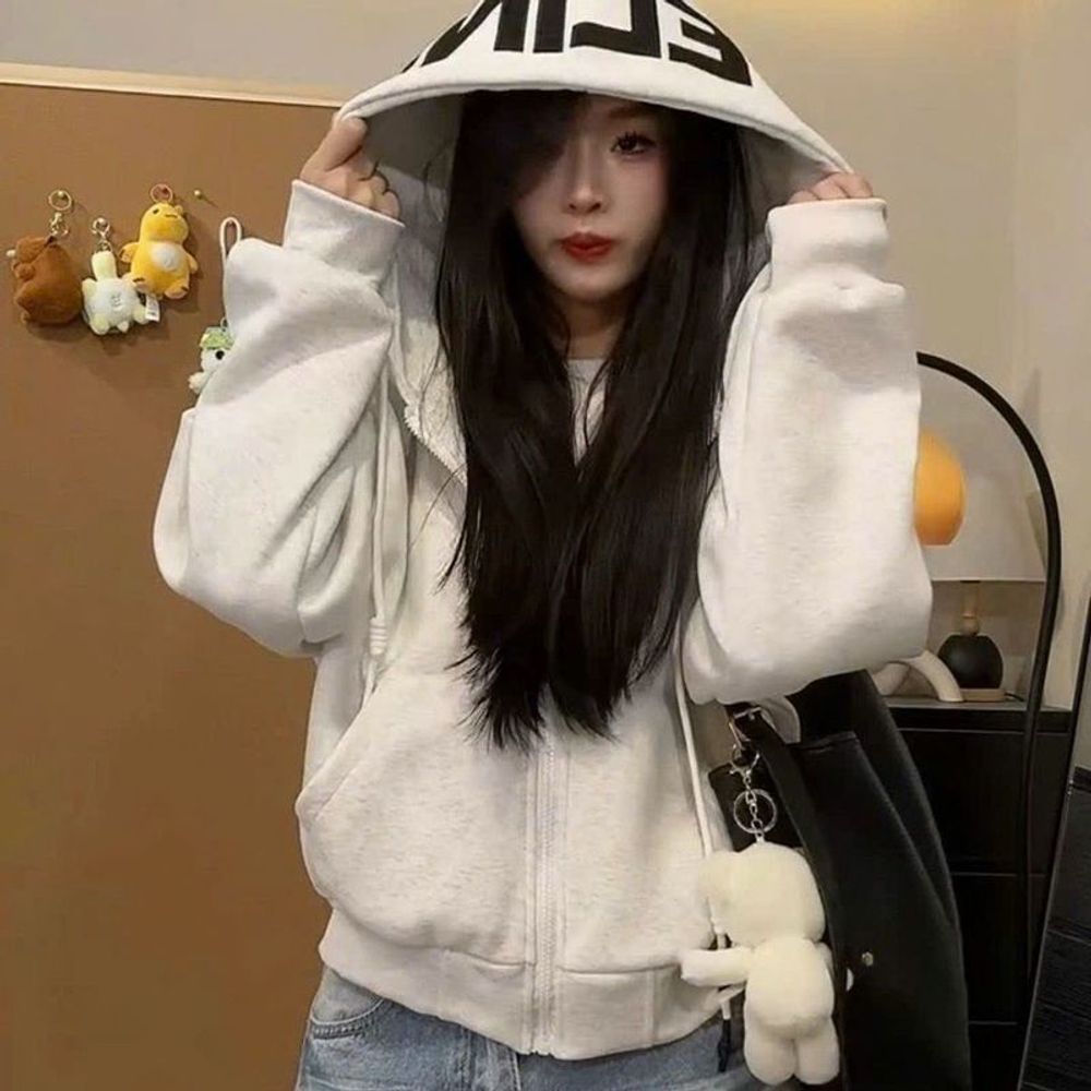 Áo khoác nón rộng thêu GETINE chất nỉ XK dày dặn form Boxy freesize dưới 65kg