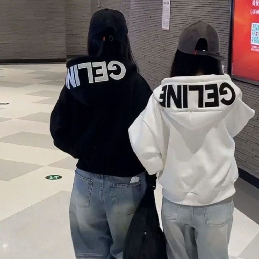 Áo khoác nón rộng thêu GETINE chất nỉ XK dày dặn form Boxy freesize dưới 65kg