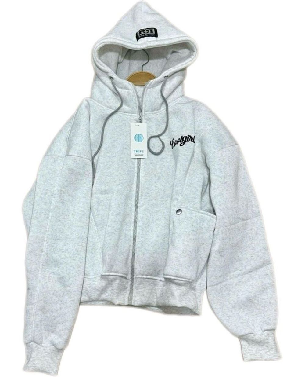 Áo khoác form boxy thêu Coolgirl chất nỉ xk dày mịn cổ cao freesize 65kg