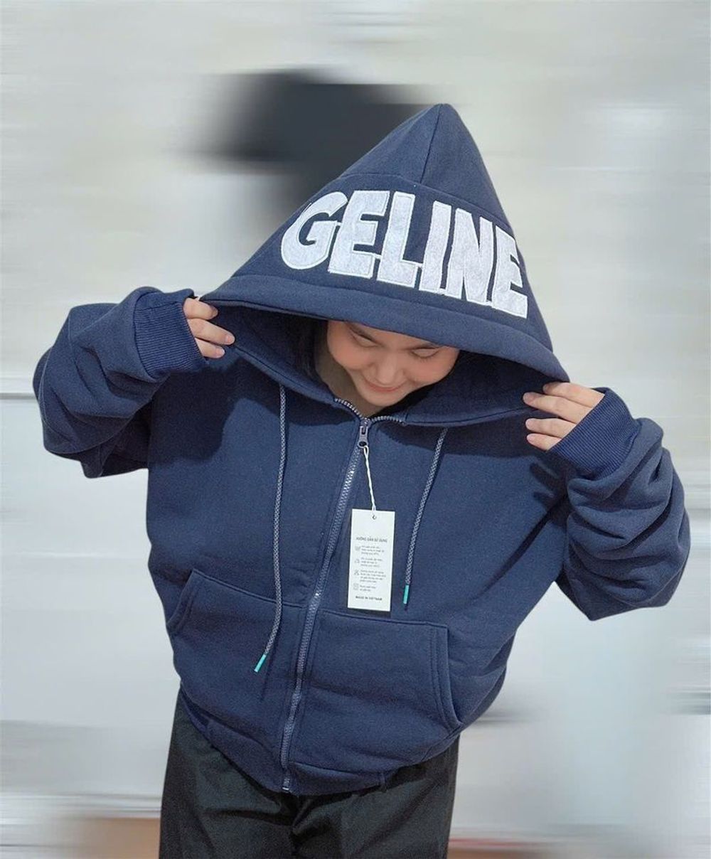 Áo khoác nón rộng thêu GETINE chất nỉ XK dày dặn form Boxy freesize dưới 65kg