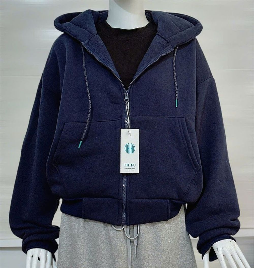 Áo khoác nón rộng thêu GETINE chất nỉ XK dày dặn form Boxy freesize dưới 65kg