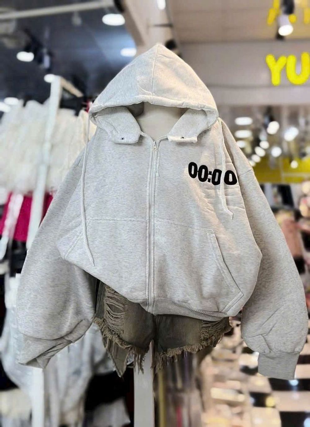 ￼ÁO HOODIES ZIP BOXY CÓ NÚT BẤM, THÊU LOGO 00:00 CÓ TÚI TRONG UNISEX CÁ TÍNH, NĂNG ĐỘNG, NAM NỮ MẶC ĐỀU ĐƯỢC