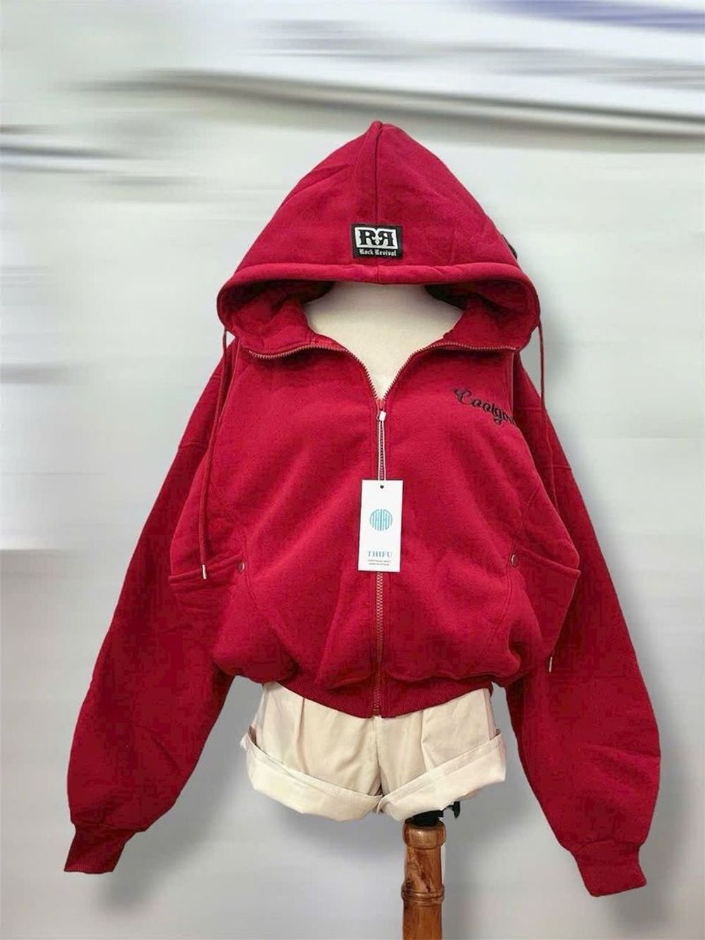 Áo khoác form boxy thêu Coolgirl chất nỉ xk dày mịn cổ cao freesize 65kg