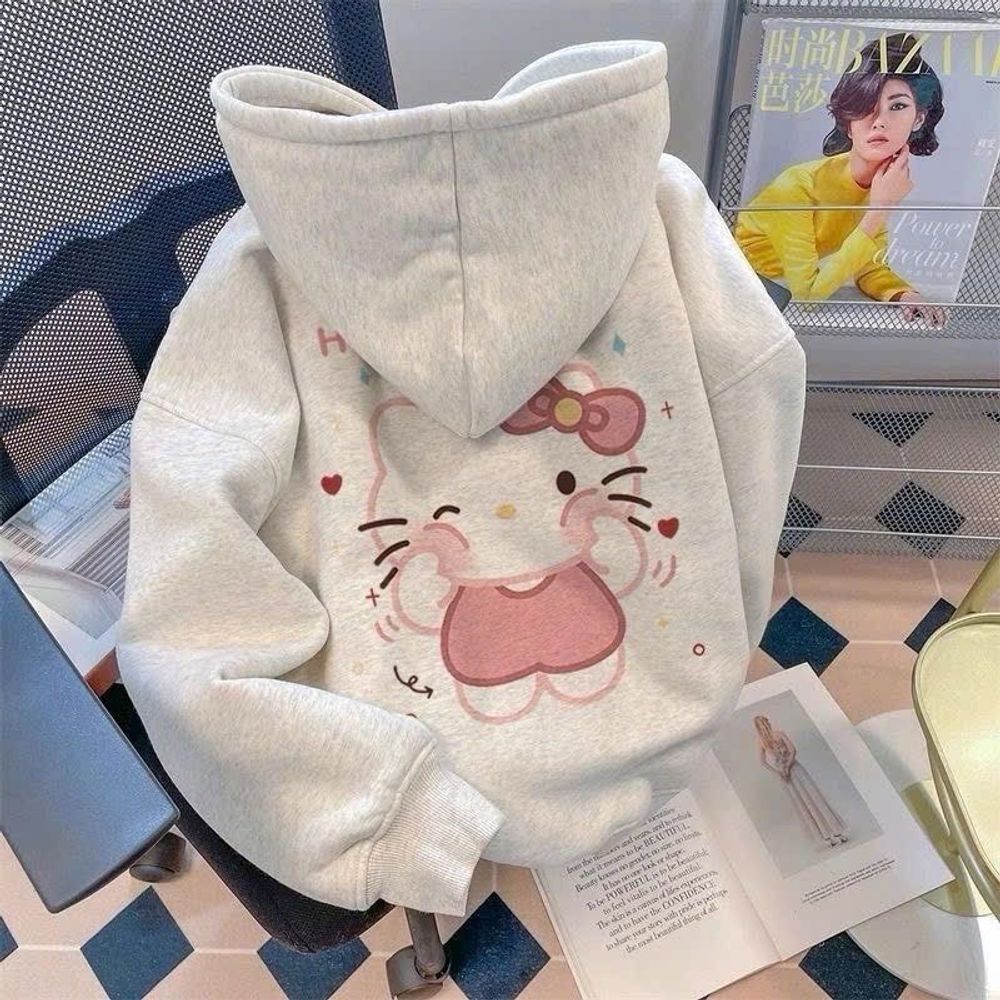 Áo Hoodie in Hellokity (in pét) hình in xịn, bền dính chắc