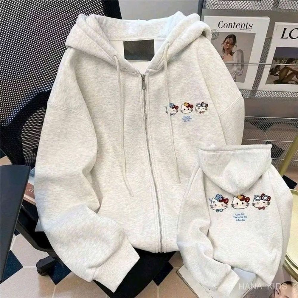Áo khoác nữ vải nỉ 3 con mèo Cute Cat