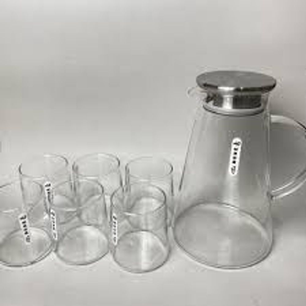 BỘ BÌNH NƯỚC VÀ CỐC THUỶ TINH HÌNH HOA GPH28-L7 TMARK(KIỆN 6 BỘ)