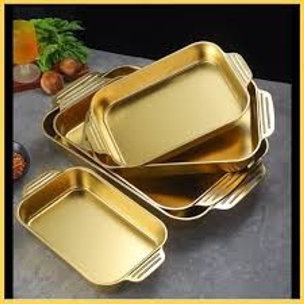 Khay đa năng mạ vàng, khay om cá , nấu lẩu kiểu hàn