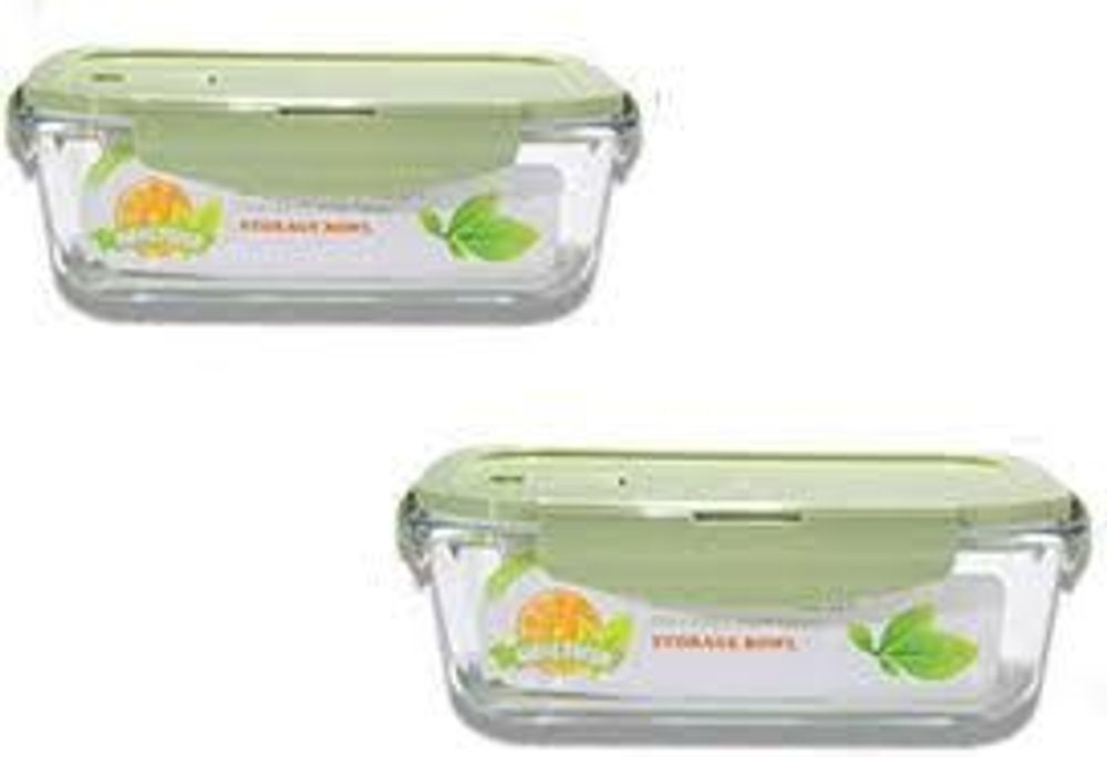 Bộ hộp cơm thủy tinh cường lực gồm 3 hộp thủy tinh 410ml không chia ngăn, Túi đựng và bộ đũa