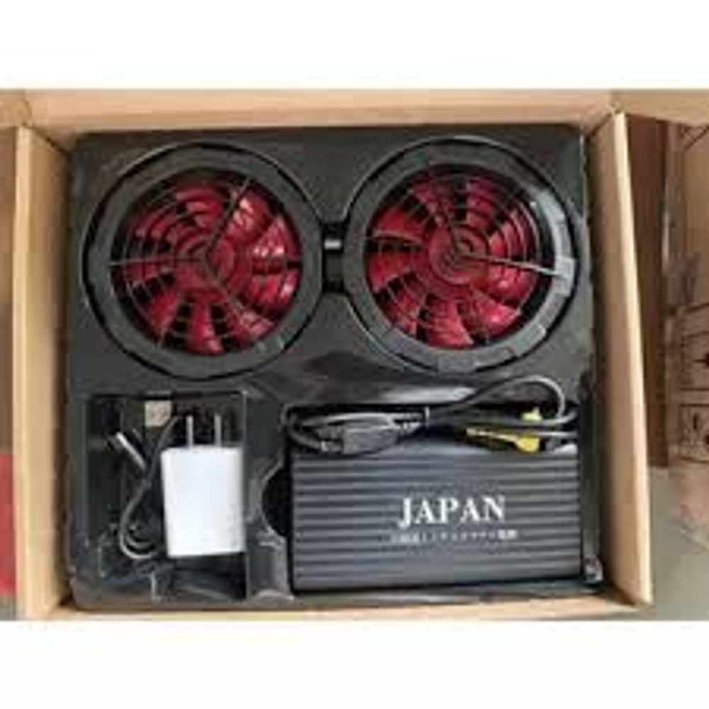 bộ phụ kiện áo điều hòa nhật bản cao cấp Pin 80.000mAh Quạt 18v-9cánh siêu mát TẶNG KÈM ĐÁ KHÔ