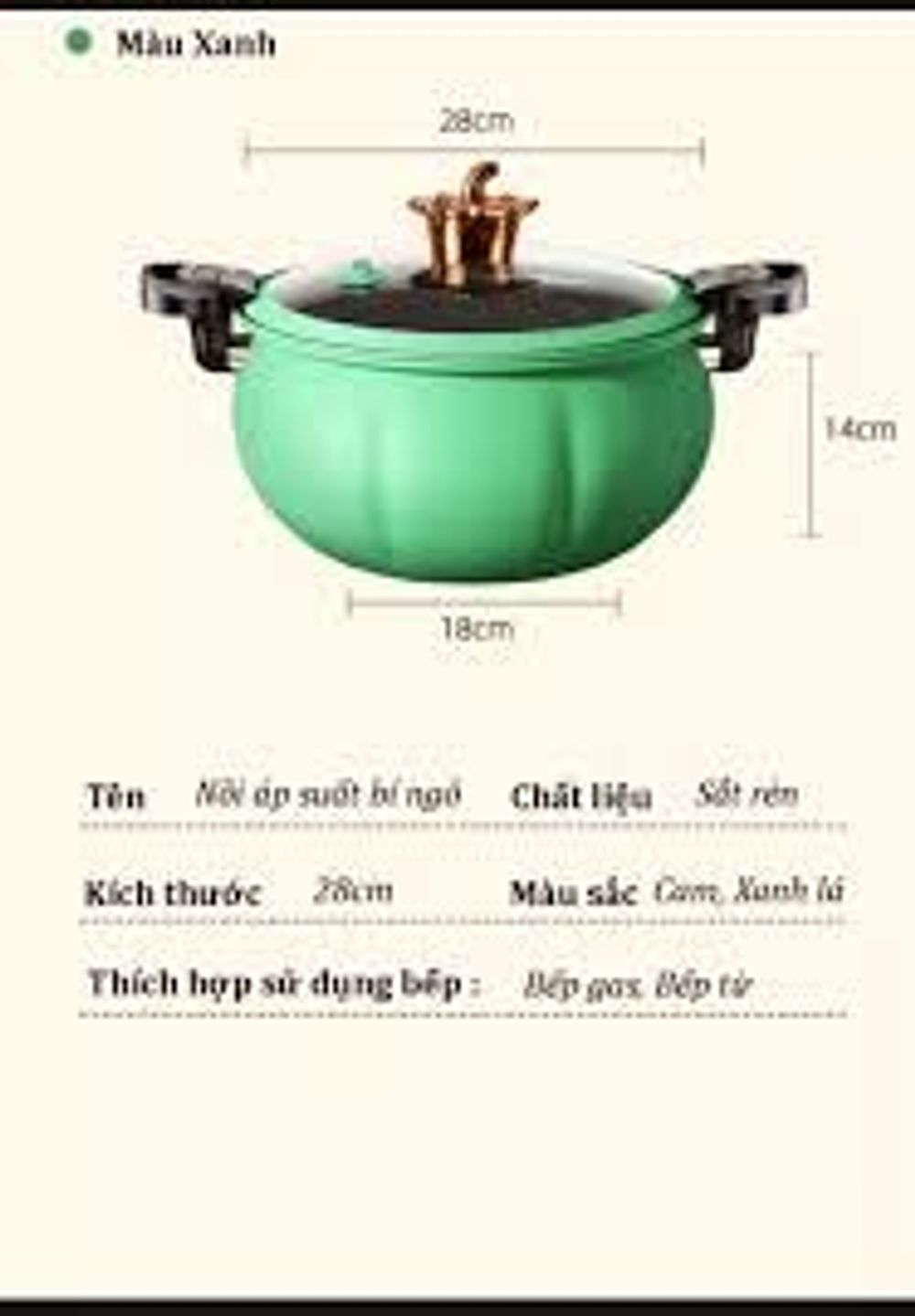 Nồi Áp Suất Bí Ngô Chống Dính 8L Thông Minh Phong cách Châu Âu - Nồi Hầm 4in1 Hầm Gà, Cháo, Nồi Chiên, Xào Nấu Đa Năng