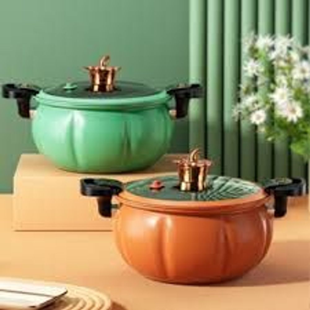 Nồi Áp Suất Bí Ngô Chống Dính 8L Thông Minh Phong cách Châu Âu - Nồi Hầm 4in1 Hầm Gà, Cháo, Nồi Chiên, Xào Nấu Đa Năng