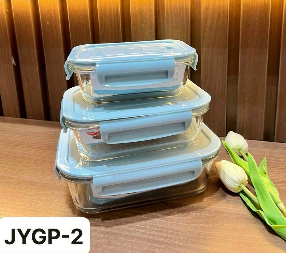 Sét 3 hộp thuỷ tinh Thái Lan đựng thực phẩm tiện dụng ( THÙNG 12B)