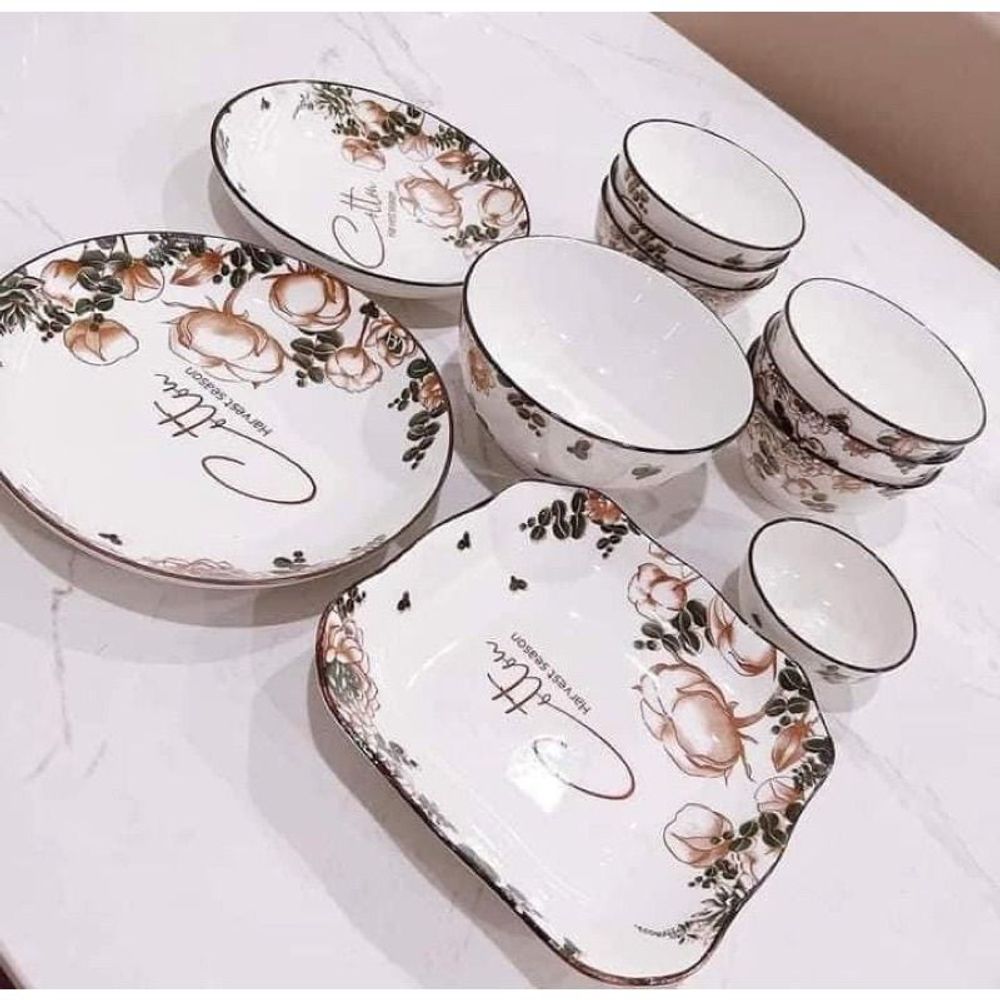 Đĩa Sứ Muối Tiêu Hoa 022 (THÙNG 260C)