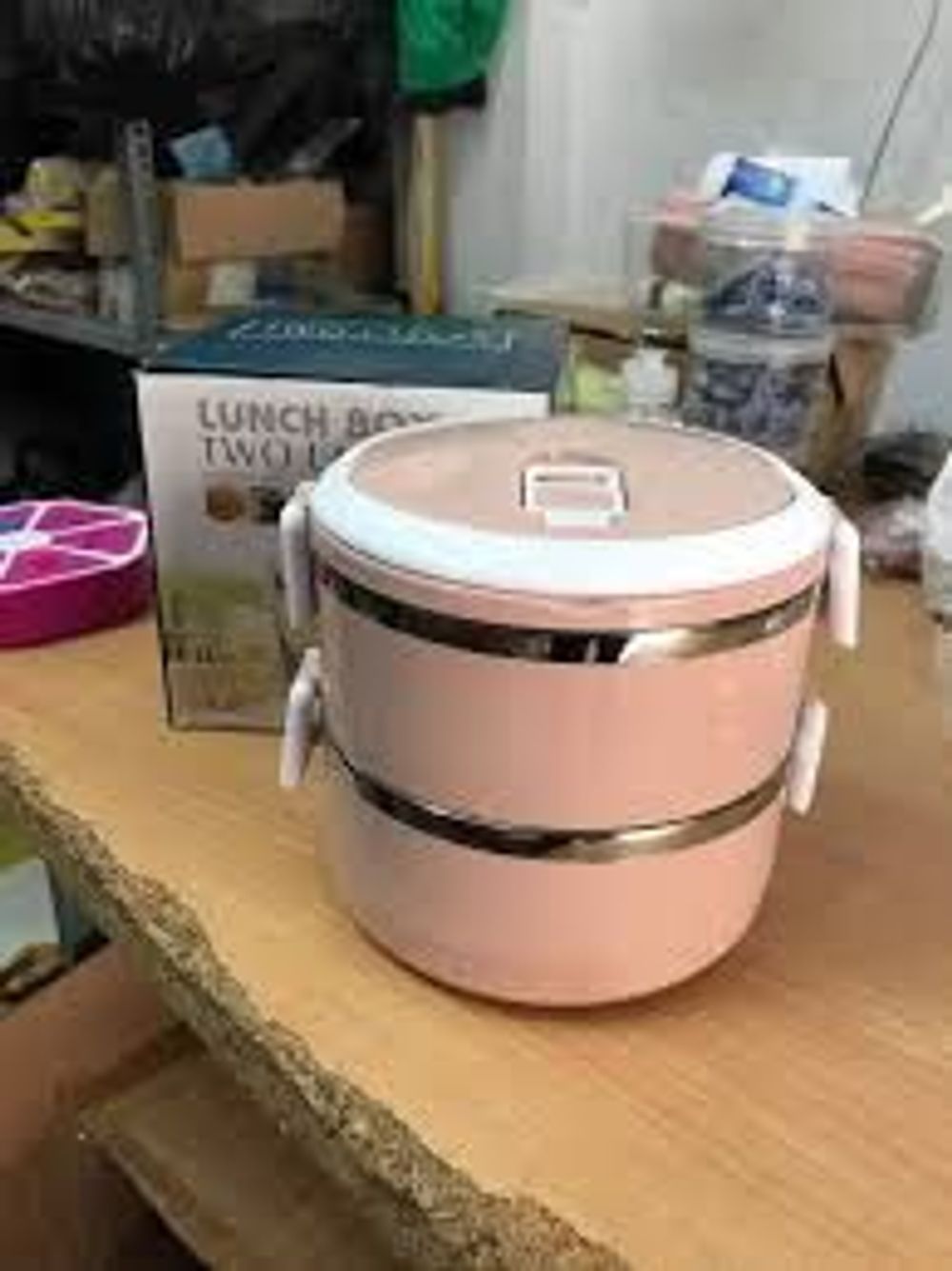 Hộp Cơm Giữ Nhiệt 2 Tầng Văn Phòng Lúa Mạch, Cặp Lồng Giữ Nhiệt, Cà Men Giữ Nhiệt Lõi Inox