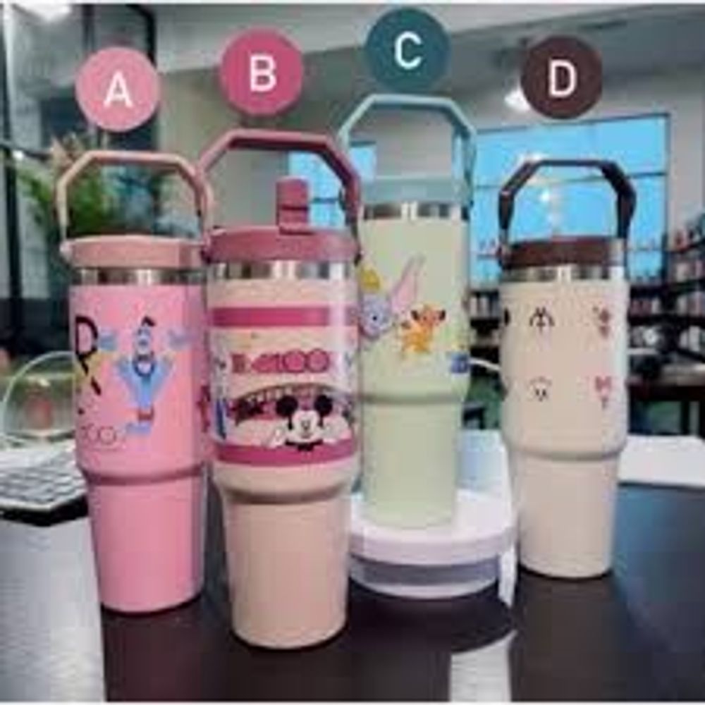 Ly giữ nhiệt quai xách cartoon 900ml