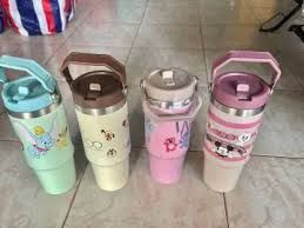 Ly giữ nhiệt quai xách cartoon 900ml