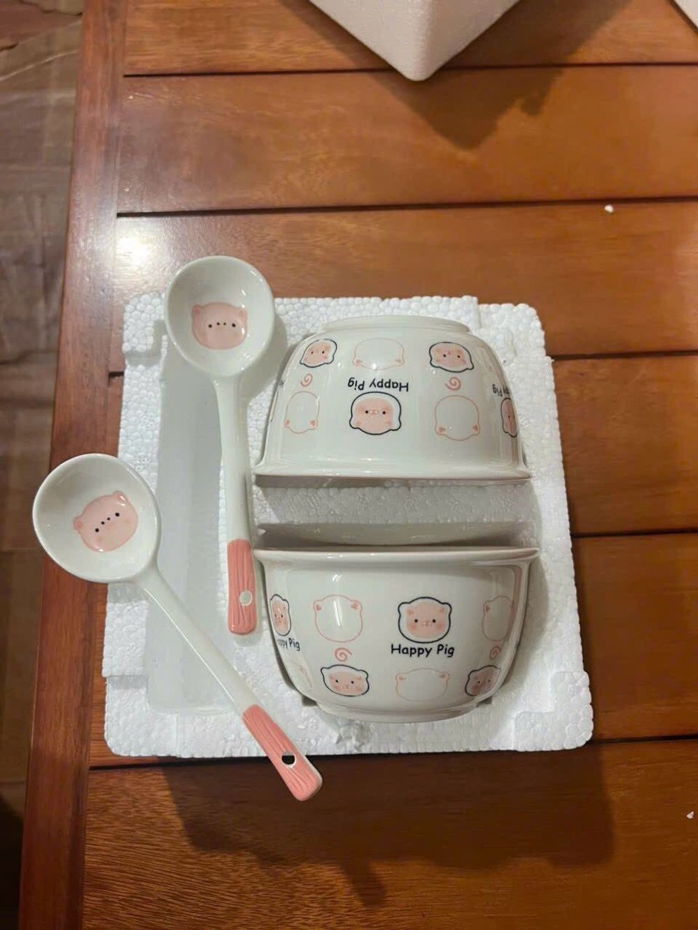 Bát sứ có tay cầm họa tiết Dâu tây và đào dễ thương - Bát ăn salad, hoa quả và thức ăn nhẹ siêu tiện lợi