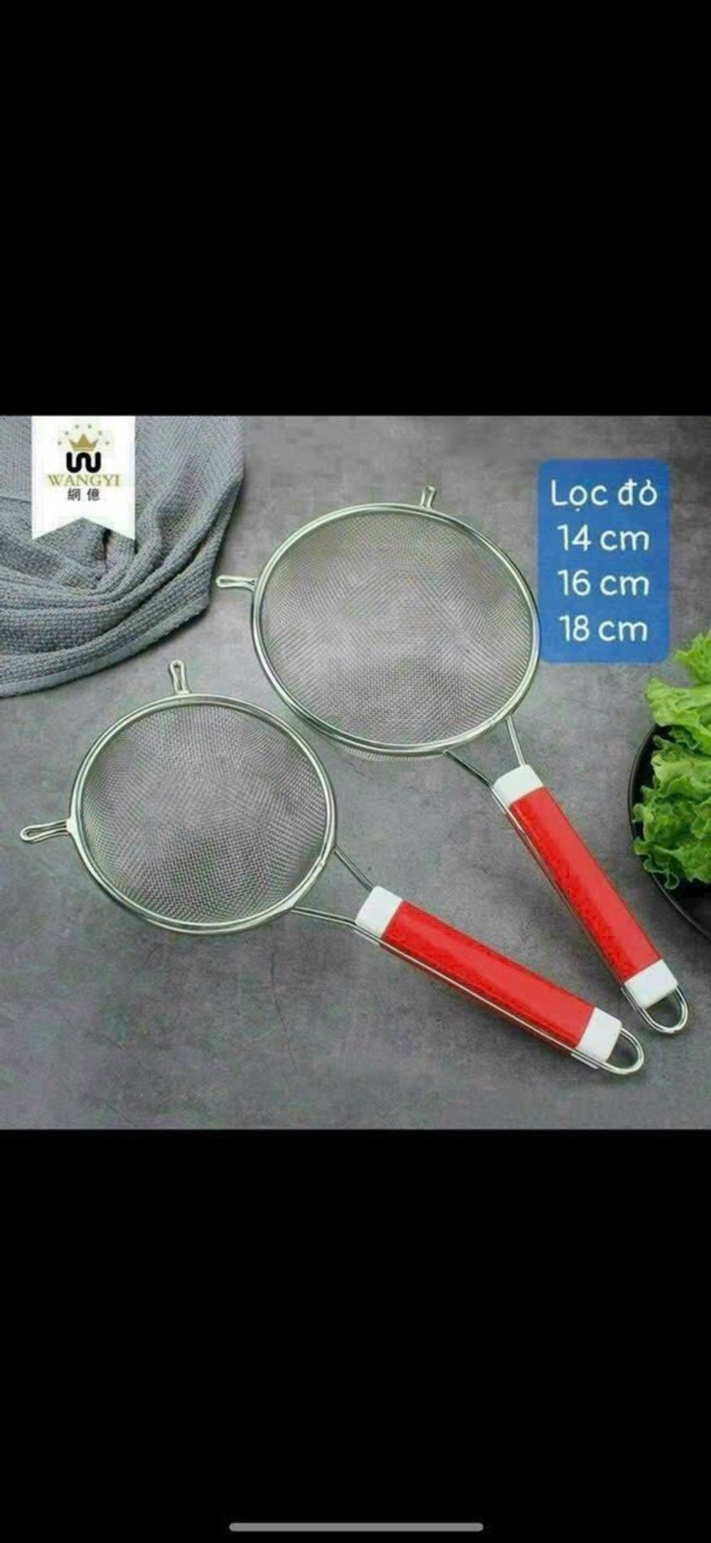 Lọc cua cán đỏ 100% inox dầy 18CM