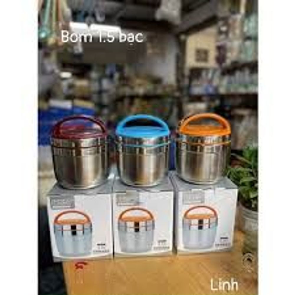 CẠP LỒNG BOM ĐỰNG CƠM/CANH/THỨC ĂN chất liệu inox 304 cao cấp 1.5ML