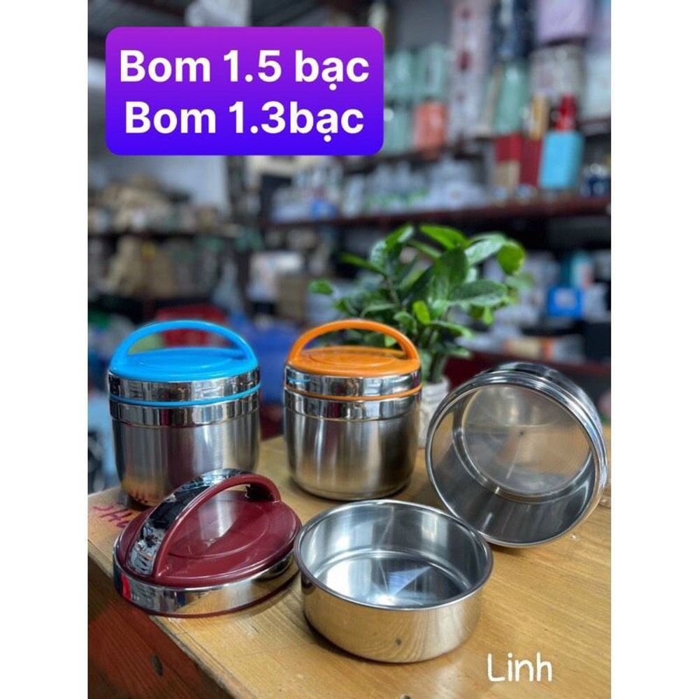 CẠP LỒNG BOM ĐỰNG CƠM/CANH/THỨC ĂN chất liệu inox 304 cao cấp 1.5ML