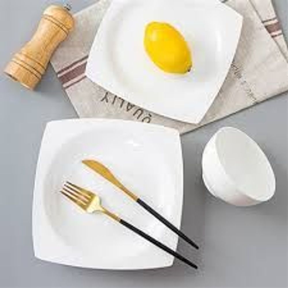 Đĩa vuông sâu lòng, đĩa derco, đĩa nhà hàng, đĩa bày tiệc, đĩa độc lạ kt:18cm