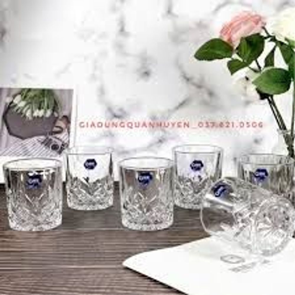 Bộ 6 cốc thủy tinh cắt laze cao cấp 2001