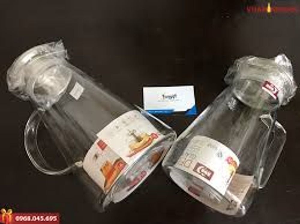 Bình Nước Thủy Tinh Chịu Nhiệt Đựng Nước Cao Cấp Deli, Có Nắp Inox 304 1400ML